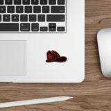 Black and Red Fire Helmet Die-Cut Stickers
