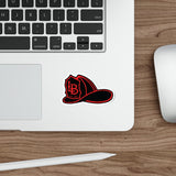 Black and Red Fire Helmet Die-Cut Stickers