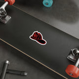 Black and Red Fire Helmet Die-Cut Stickers