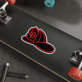 Black and Red Fire Helmet Die-Cut Stickers