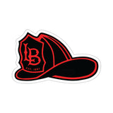 Black and Red Fire Helmet Die-Cut Stickers