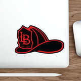 Black and Red Fire Helmet Die-Cut Stickers