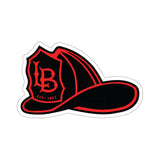 Black and Red Fire Helmet Die-Cut Stickers