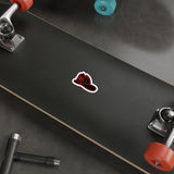 Black and Red Fire Helmet Die-Cut Stickers
