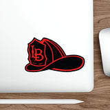 Black and Red Fire Helmet Die-Cut Stickers