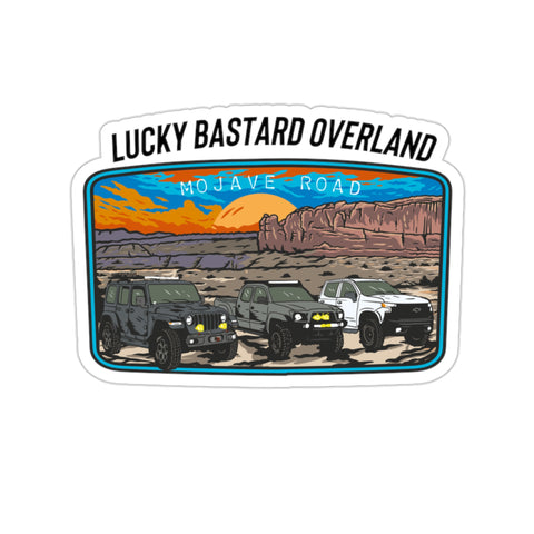 Lucky Bastard Overland Mojave Road logo Die-Cut Stickers